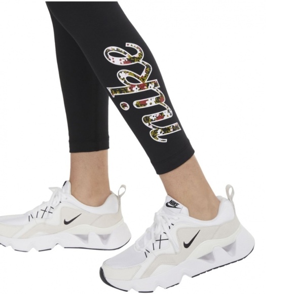 LAST TWO AVAILABLE! - New Nike Women's Floral High Waisted Leggings Size XS - Picture 4 of 14